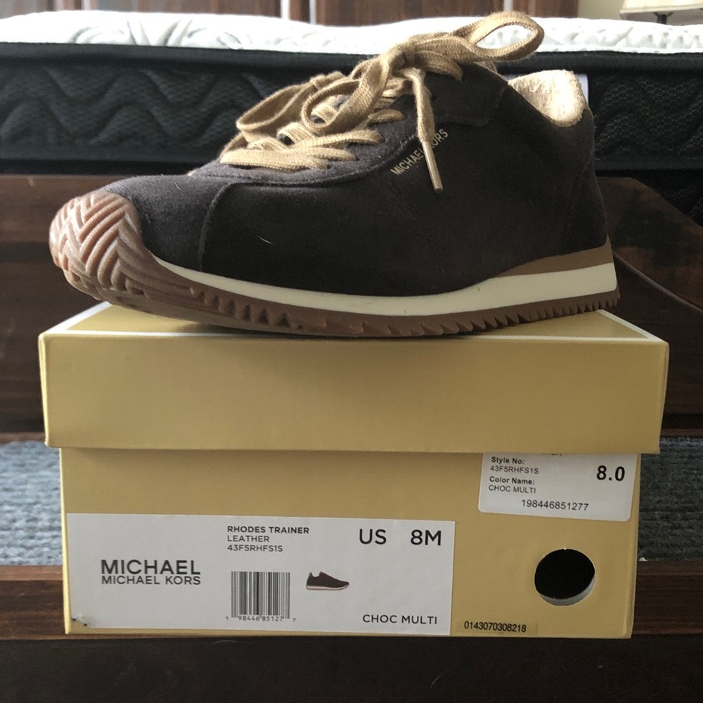 Michael Kors Men's Chocolate Leather Sneakers